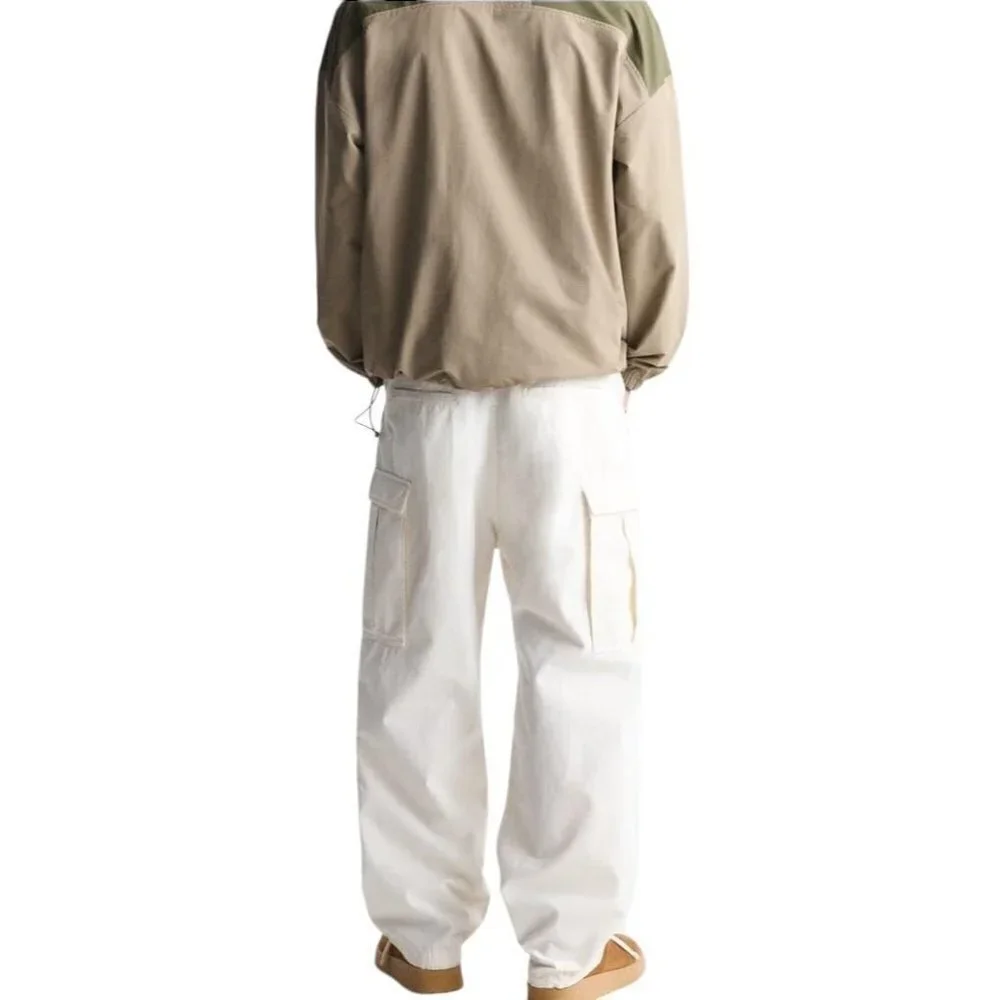 ZARA TEXTURED CARGO TROUSERS STONE SIZE 31 | 5862/405
